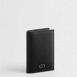 CD Icon Bifold Card Holder in Grained Calfskin
